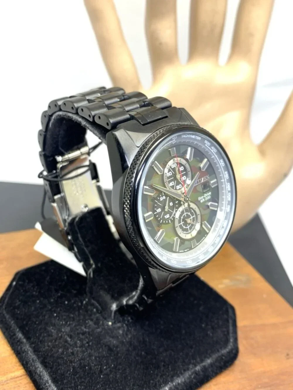 Citizen Men's Watch Nighthawk CA0805-53X Eco-Drive Chronograph Camo Black Steel